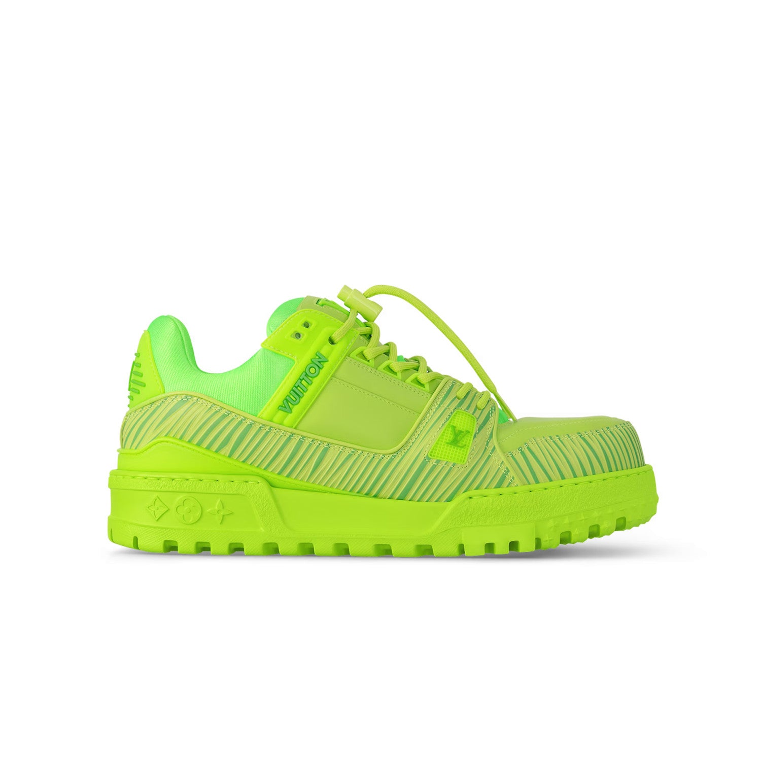 Louis Vuitton LV Trainer Maxi Men's Solid Color Leather Lace Up Low Top Board Shoes #76332