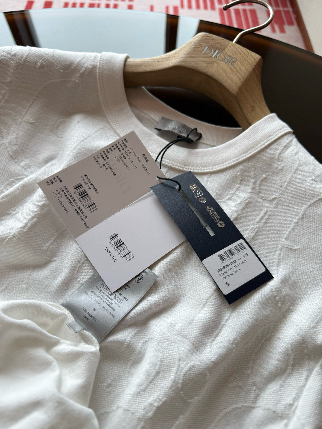Dior Men's Summer Solid Colour Cotton Loose Plain Knit Printed Short Sleeve T-Shirt #76976