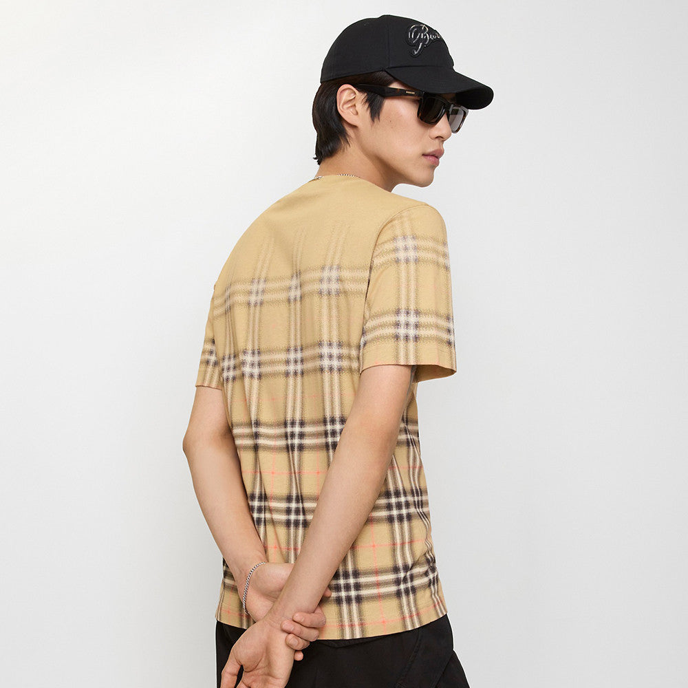 Burberry Men's Gradient Check Cotton T-shirt #335879