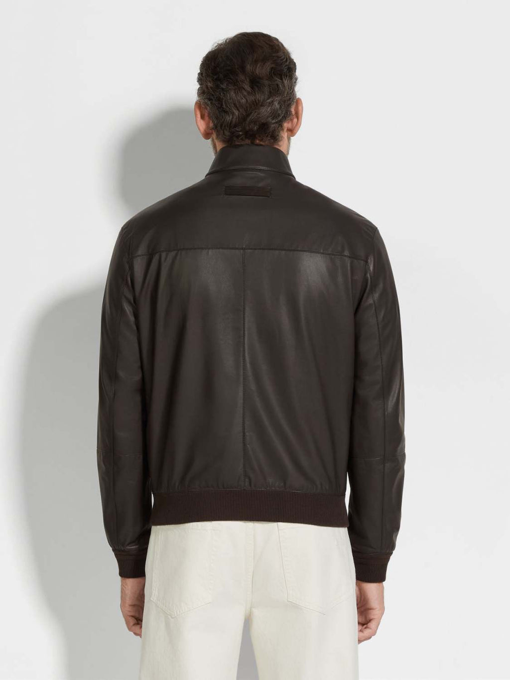 Ermenegildo Zegna Men's Fall And Winter Flight Jacket Leather Jacket Fashion Temperament Zipper Premium Design Jacket Ngvp #2249