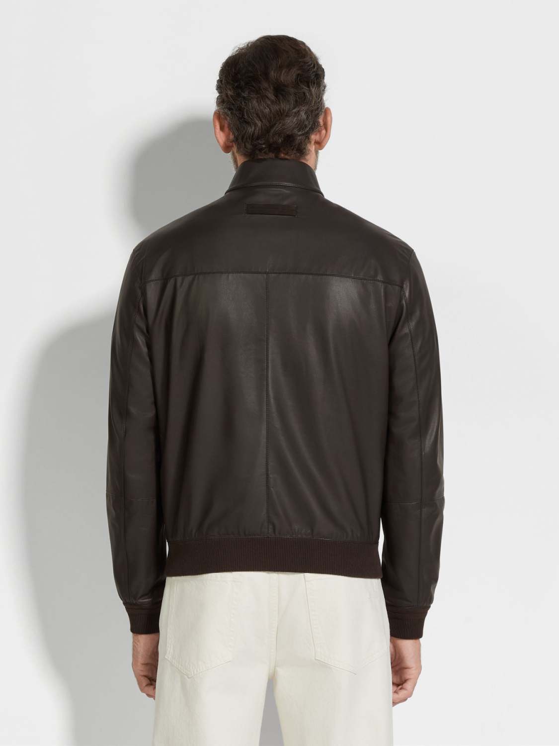 Ermenegildo Zegna Men's Fall And Winter Flight Jacket Leather Jacket Fashion Temperament Zipper Premium Design Jacket Ngvp #2249