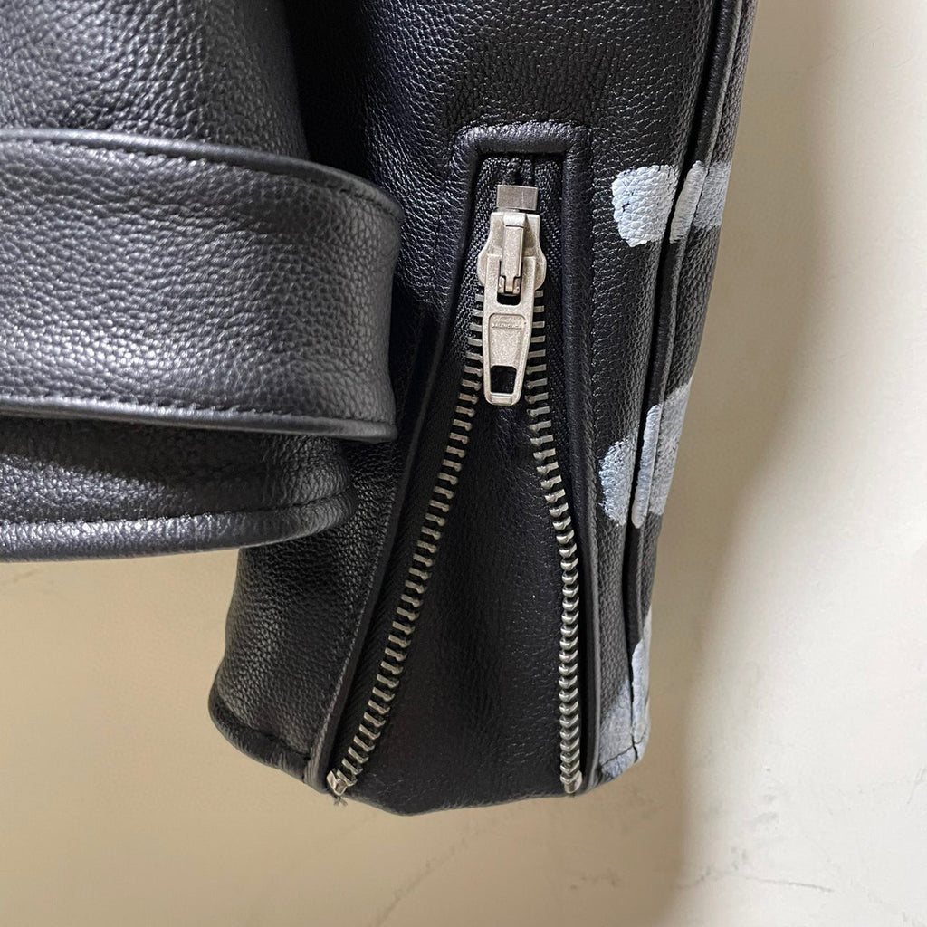Balenciaga Biker Leather Zip Jacket #95182
