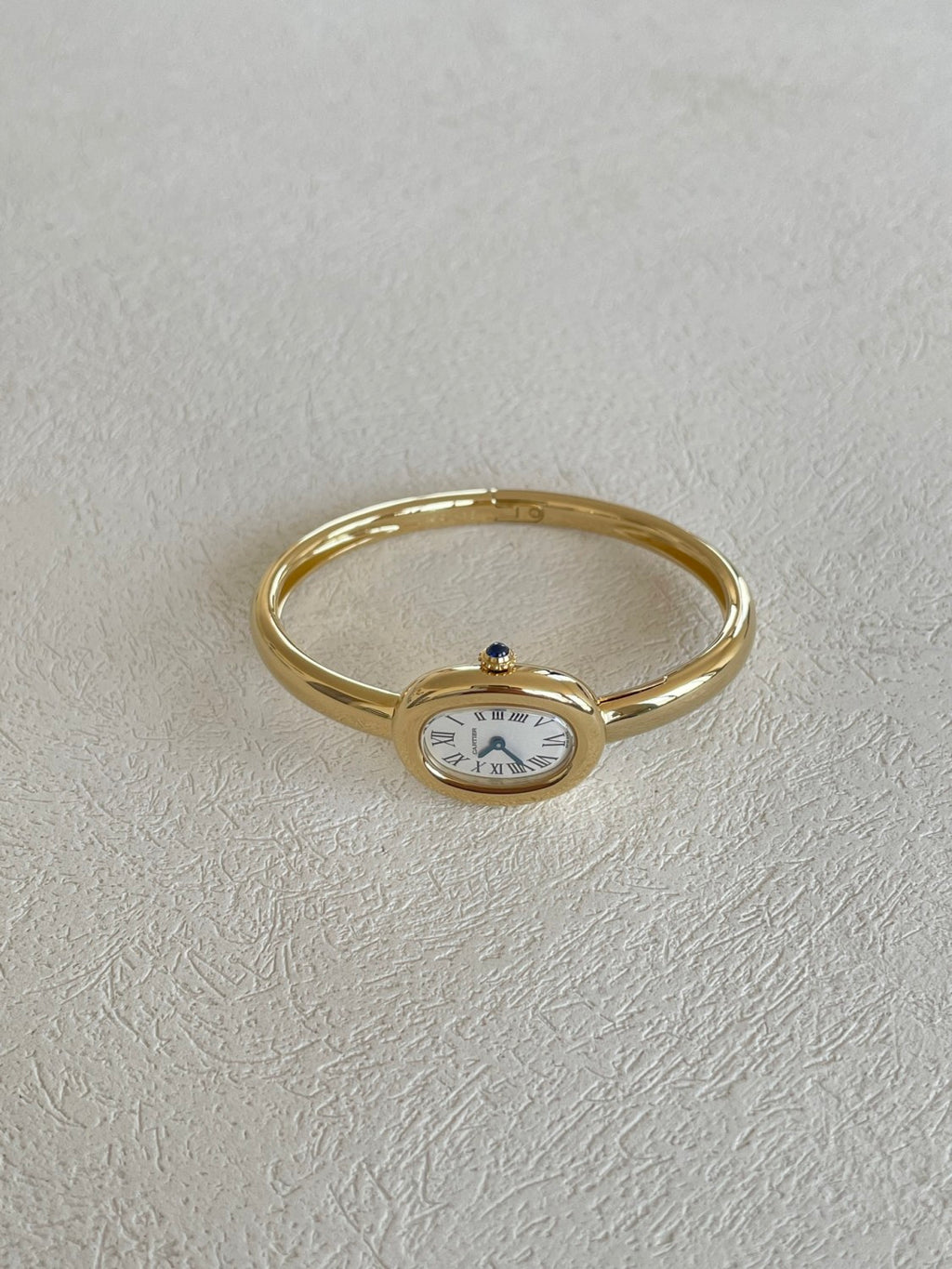 Cartier Women's White Dial Gold Case 30m Water Resistant Quartz Movement Watch #75777