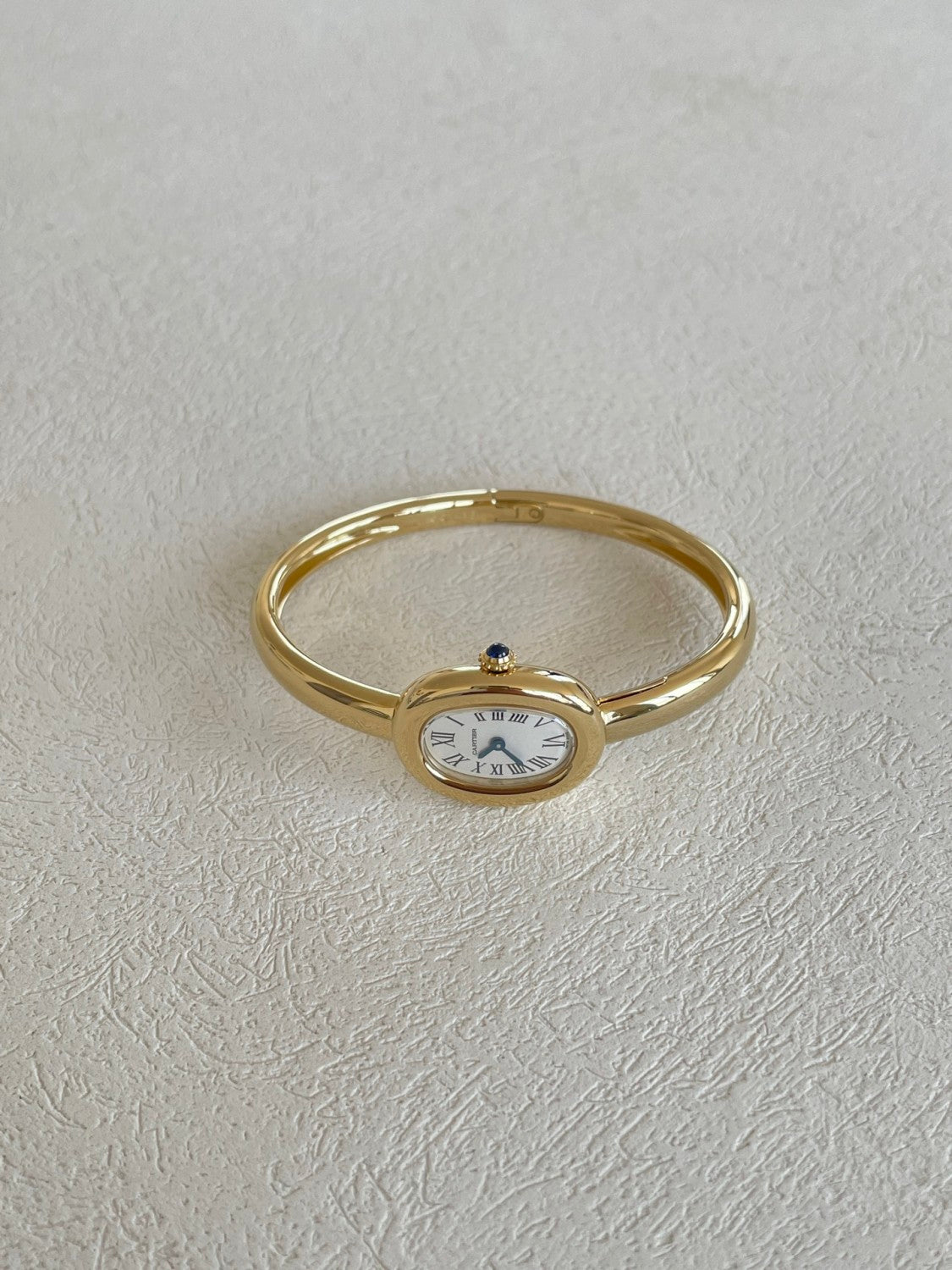 Cartier Women's White Dial Gold Case 30m Water Resistant Quartz Movement Watch #75777