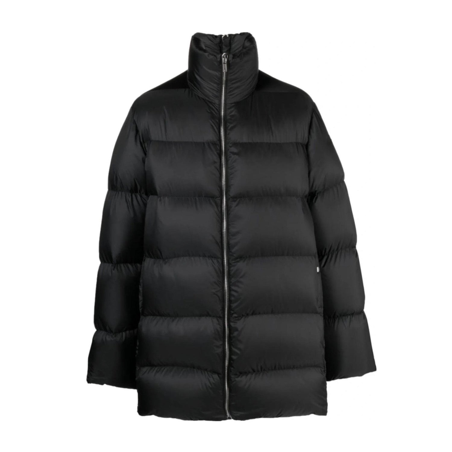 Moncler x Rick Owens Men's And Women's Winter Black Glossy Zipper Long Sleeve Puffer Down Jacket #73786