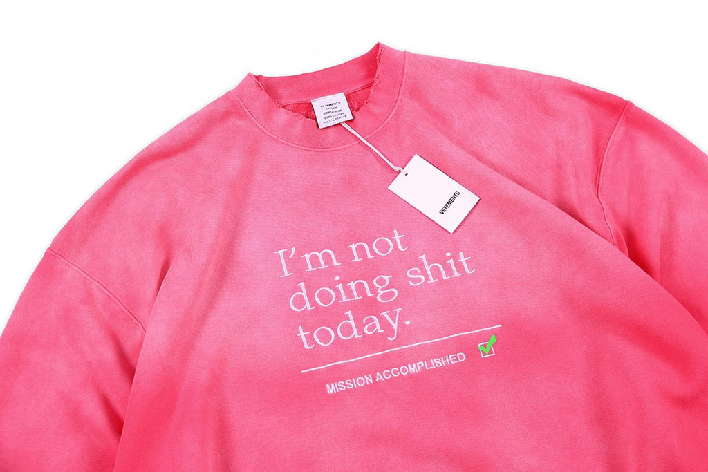 Vetements Letter Print Pullover Sweatshirt Ngvp #6725