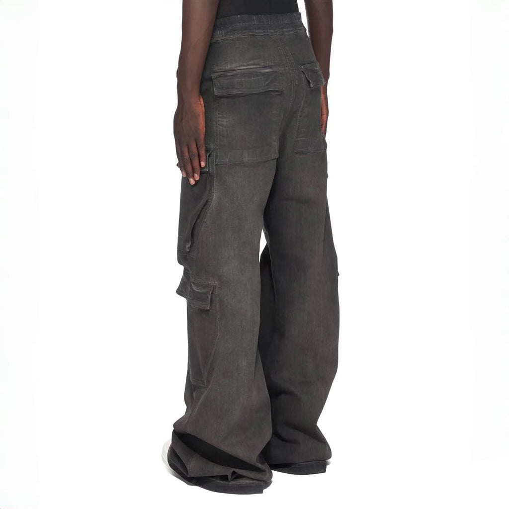 Rick Owens Men's Spring And Summer High Street Trend Gradient Pocket Denim Pants Retro Fashion Trend Loose Pants Ngvp #1743