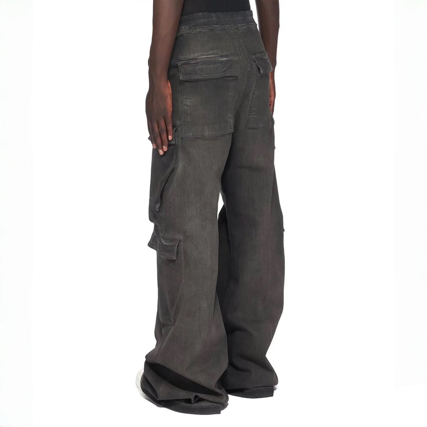 Rick Owens Men's Spring And Summer High Street Trend Gradient Pocket Denim Pants Retro Fashion Trend Loose Pants Ngvp #1743