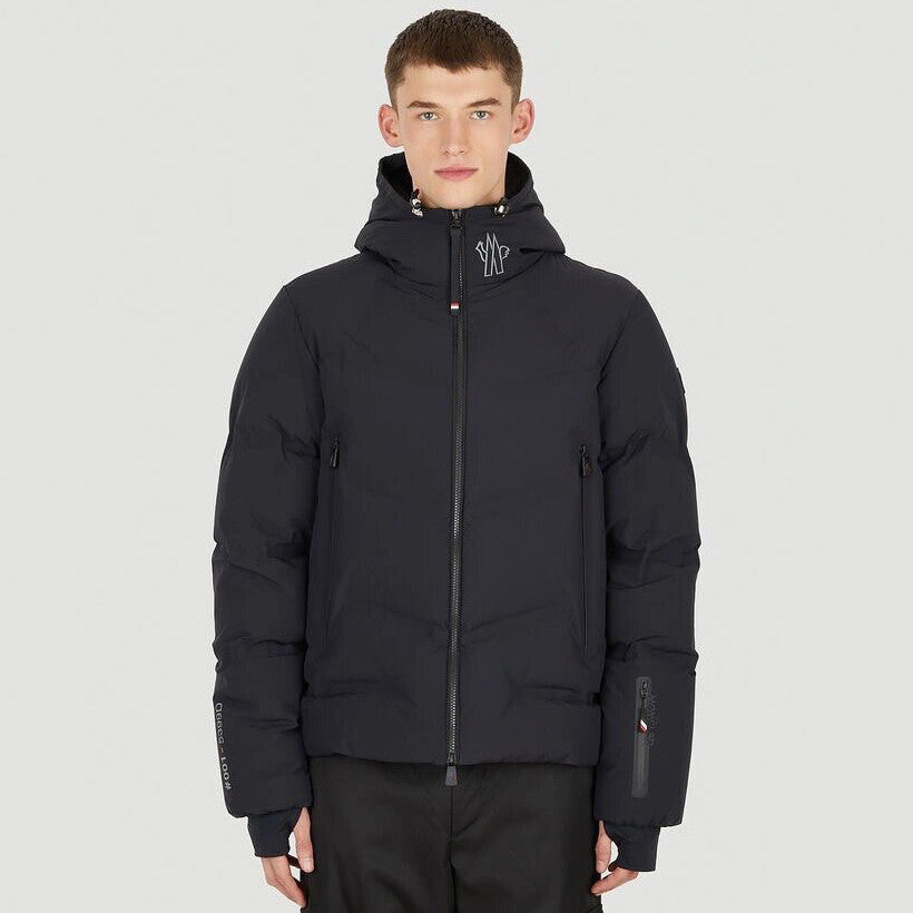Moncler Men's Autumn and Winter Solid Color Zipper Hooded Long Sleeve Fitted Puffer Down Jacket #73779