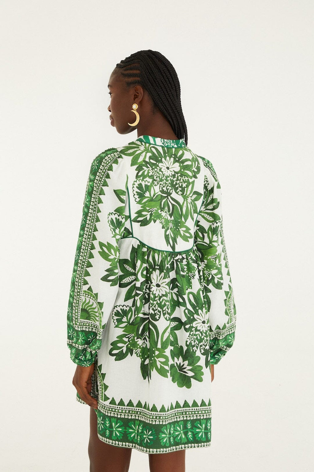 Green Flora Tapestry Mini Dress