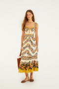 Sand Hilo Stripes Midi Dress
