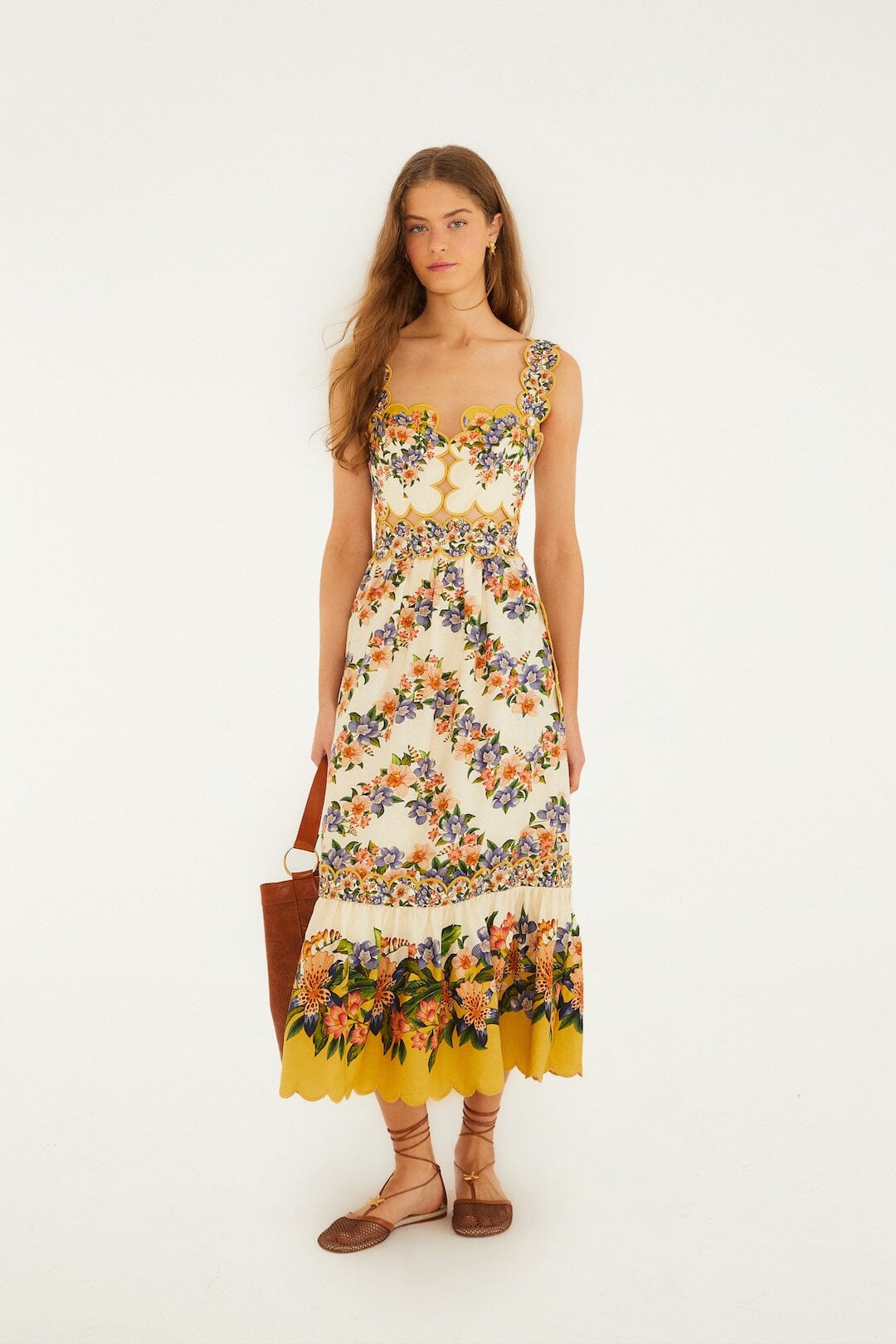 Sand Hilo Stripes Midi Dress