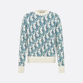 Dior Men's And Women's Spring/Summer Fashion Casual Sheep Wool Jacquard Fabric Oblique Print Round Neck Long Sleeve Knitted Sweater #78298
