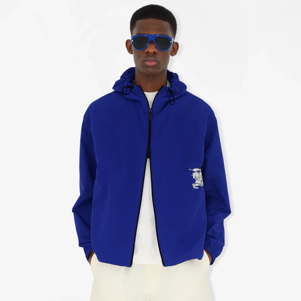 Burberry Men's Spring and Autumn Solid Color Logo Printed Hooded Zipper Long Sleeve Jacket #72149