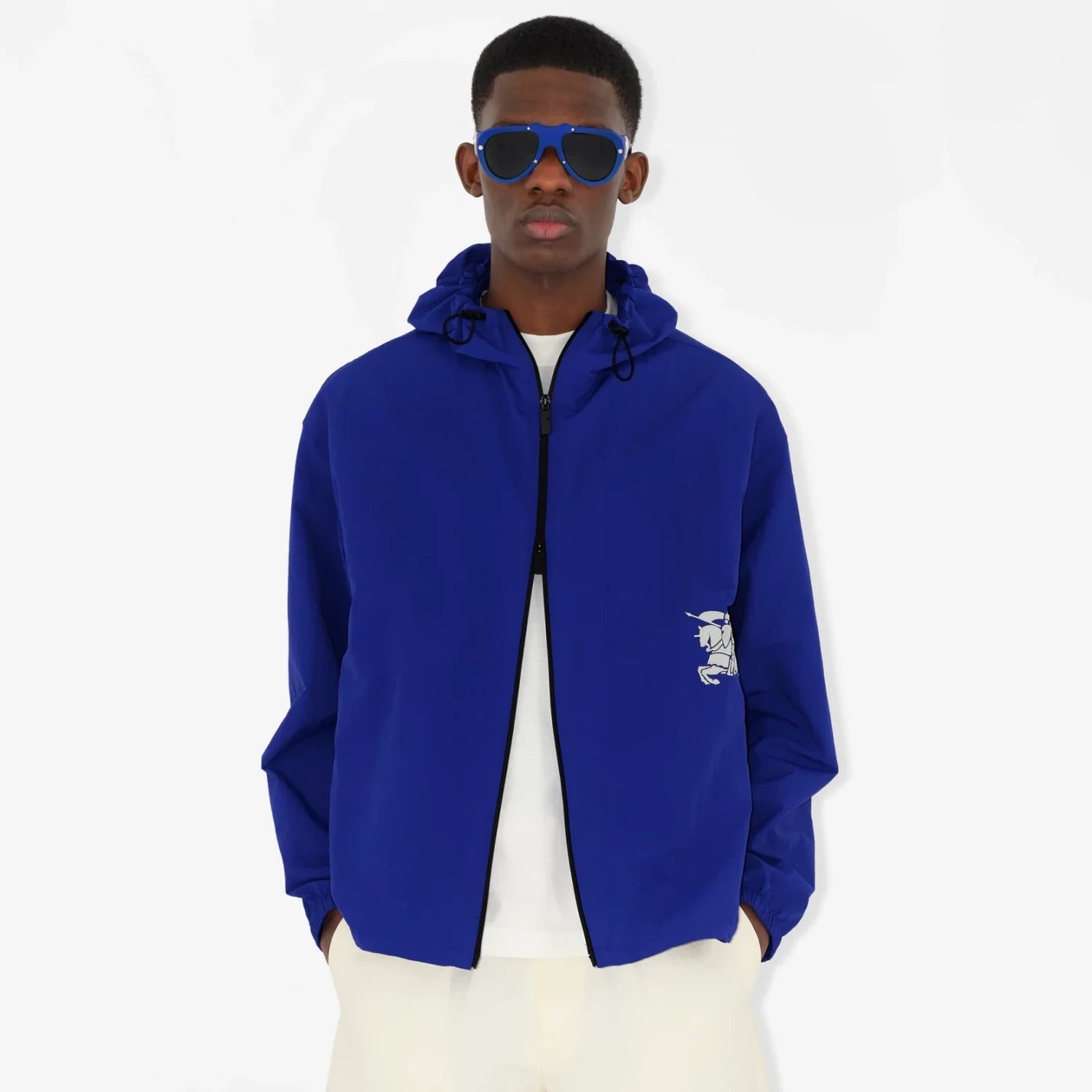 Burberry Men's Spring and Autumn Solid Color Logo Printed Hooded Zipper Long Sleeve Jacket #72149