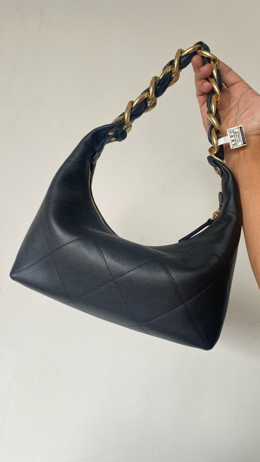 Chanel Women's Classic Solid-Color Leather Logo Chain Shoulder Bag Crossbody Bag | Tote Bag Bags AS5837-B22140-94305 #79116