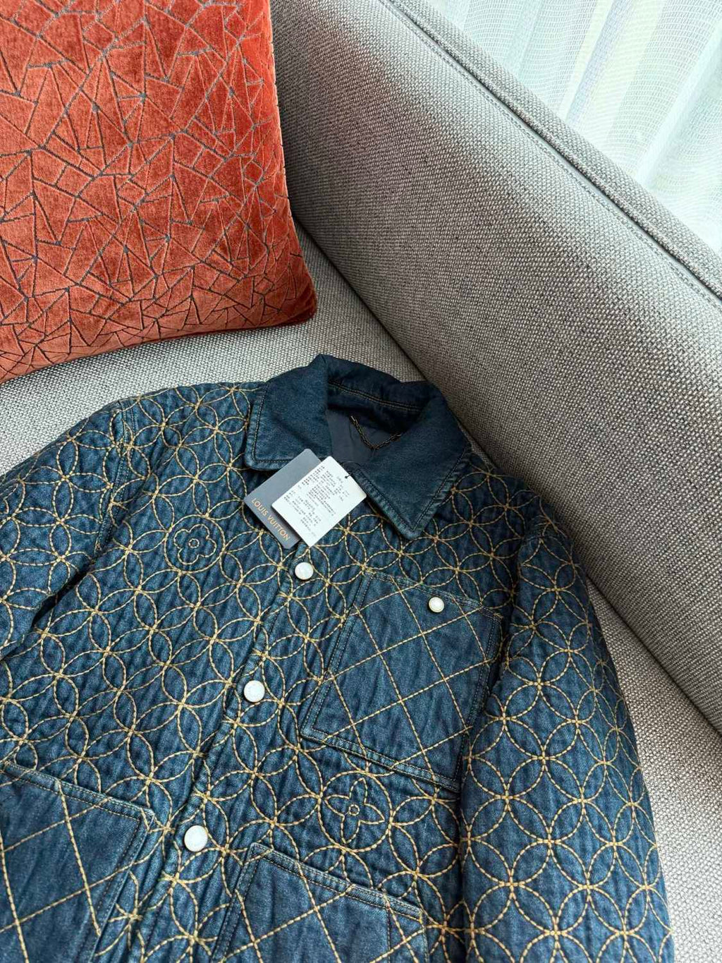 Louis Vuitton Men's And Women's Fall/Winter Fashion Casual Lapel Single Breasted Cotton Jacket Denim Jacket #79224