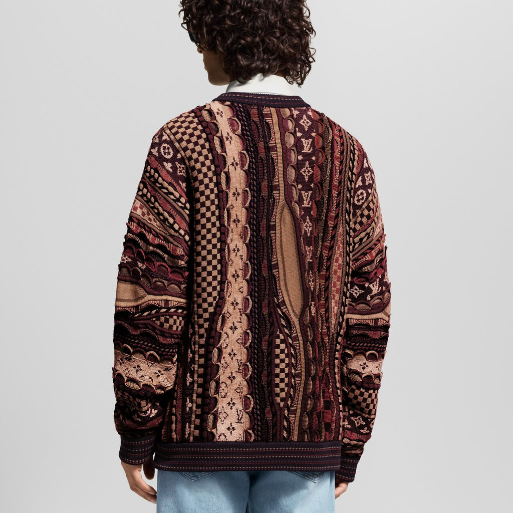 Louis Vuitton Men's Fall/Winter Fashion Casual Crewneck Pullover Ribbed Knit Wool Cotton Blend Sweater #79282