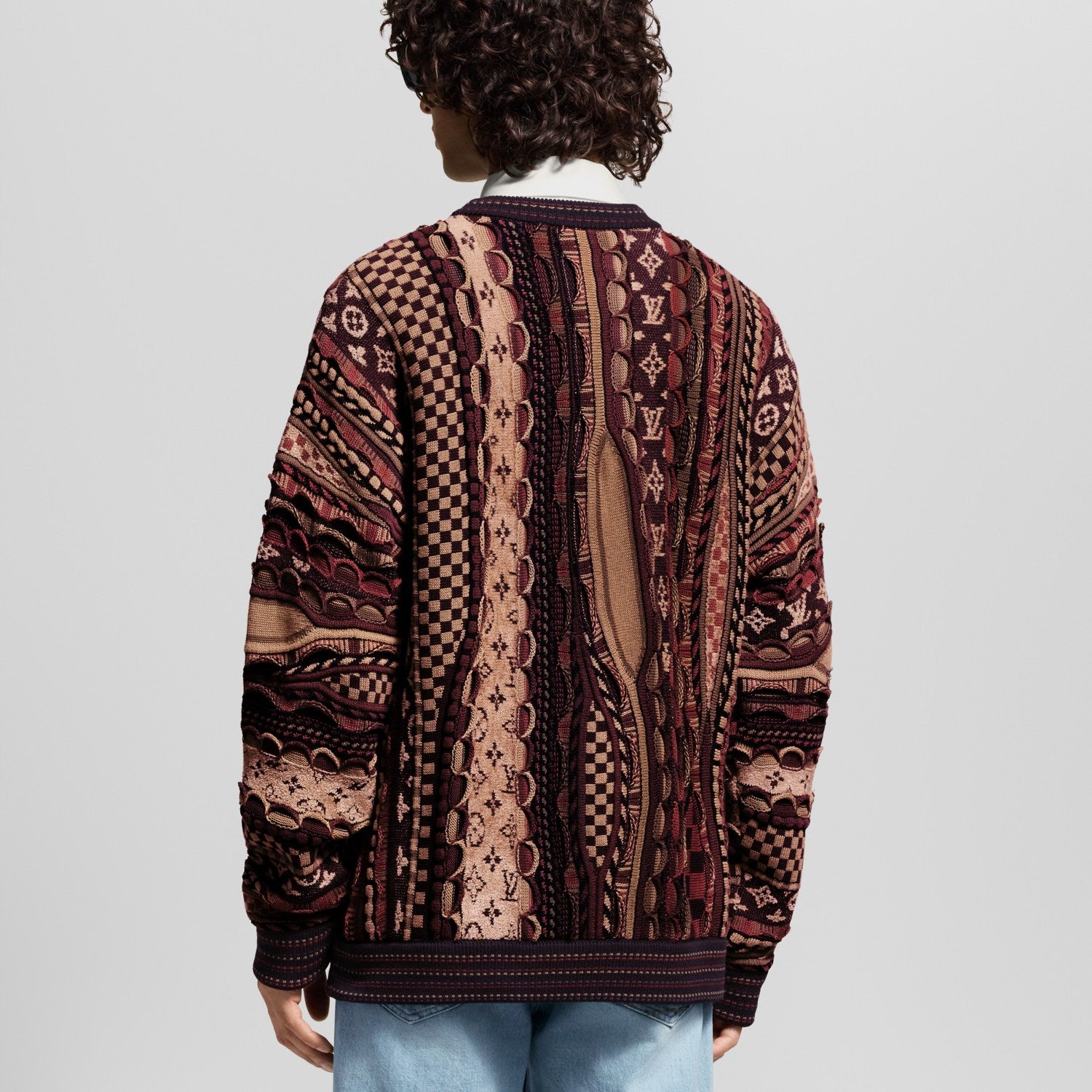 Louis Vuitton Men's Fall/Winter Fashion Casual Crewneck Pullover Ribbed Knit Wool Cotton Blend Sweater #79282