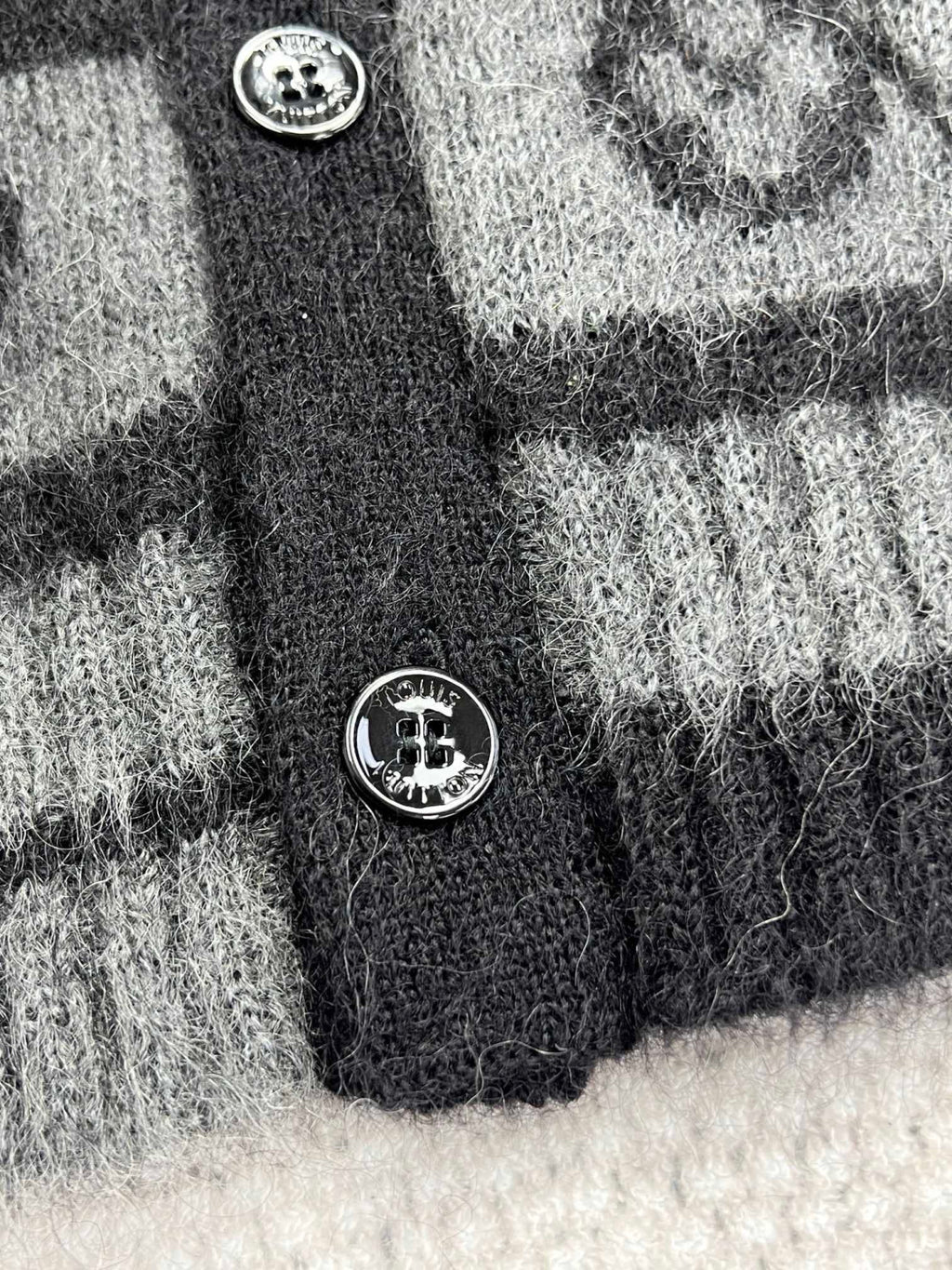 Louis Vuitton Monogram Mohair Cardigan Wool Single Breasted Jacket #96617