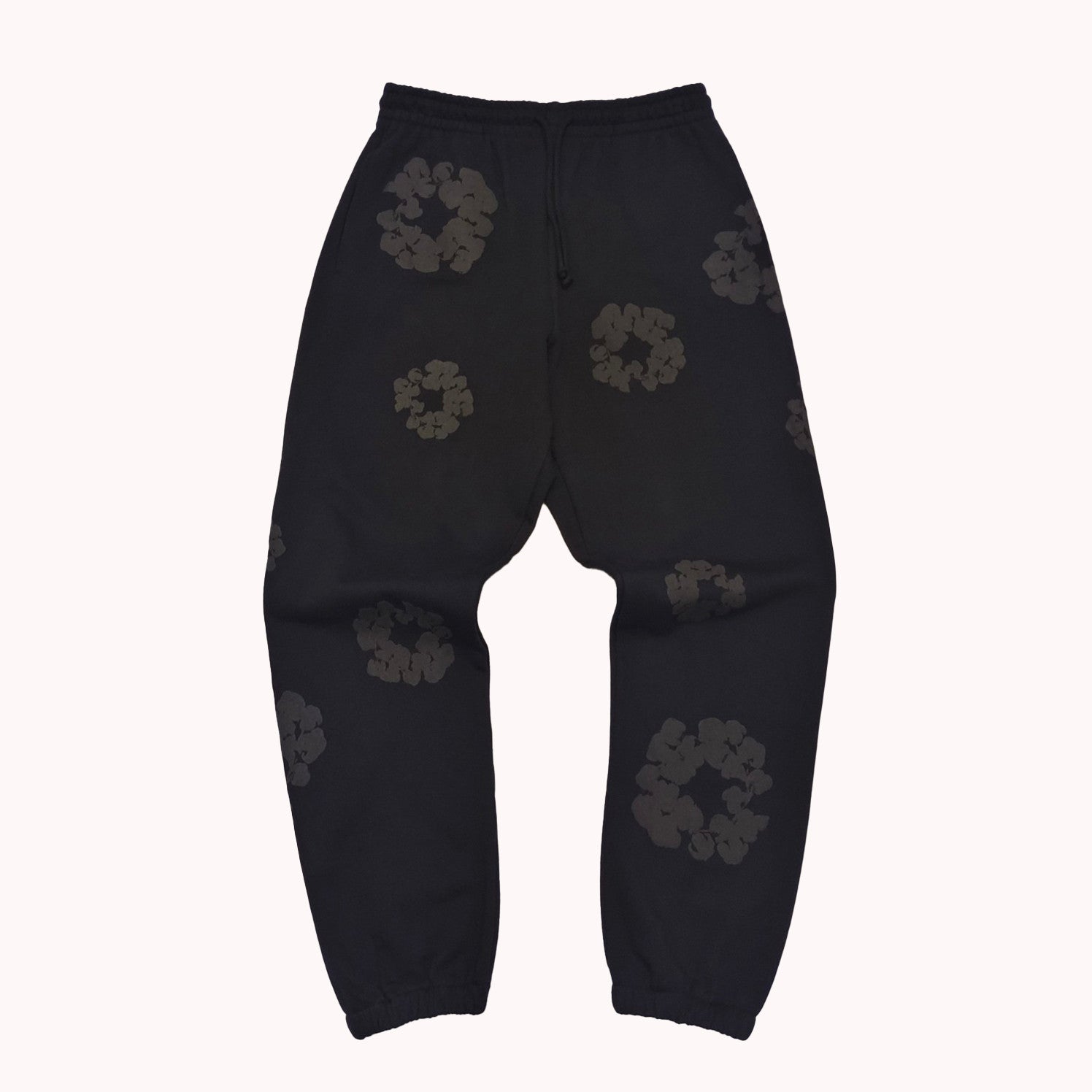 Denim Tears Men's And Women's Spring And Autumn Fashion Trends High Street Kapok Flower Casual Cotton Ribbed Loose Pants Ngvp #8877