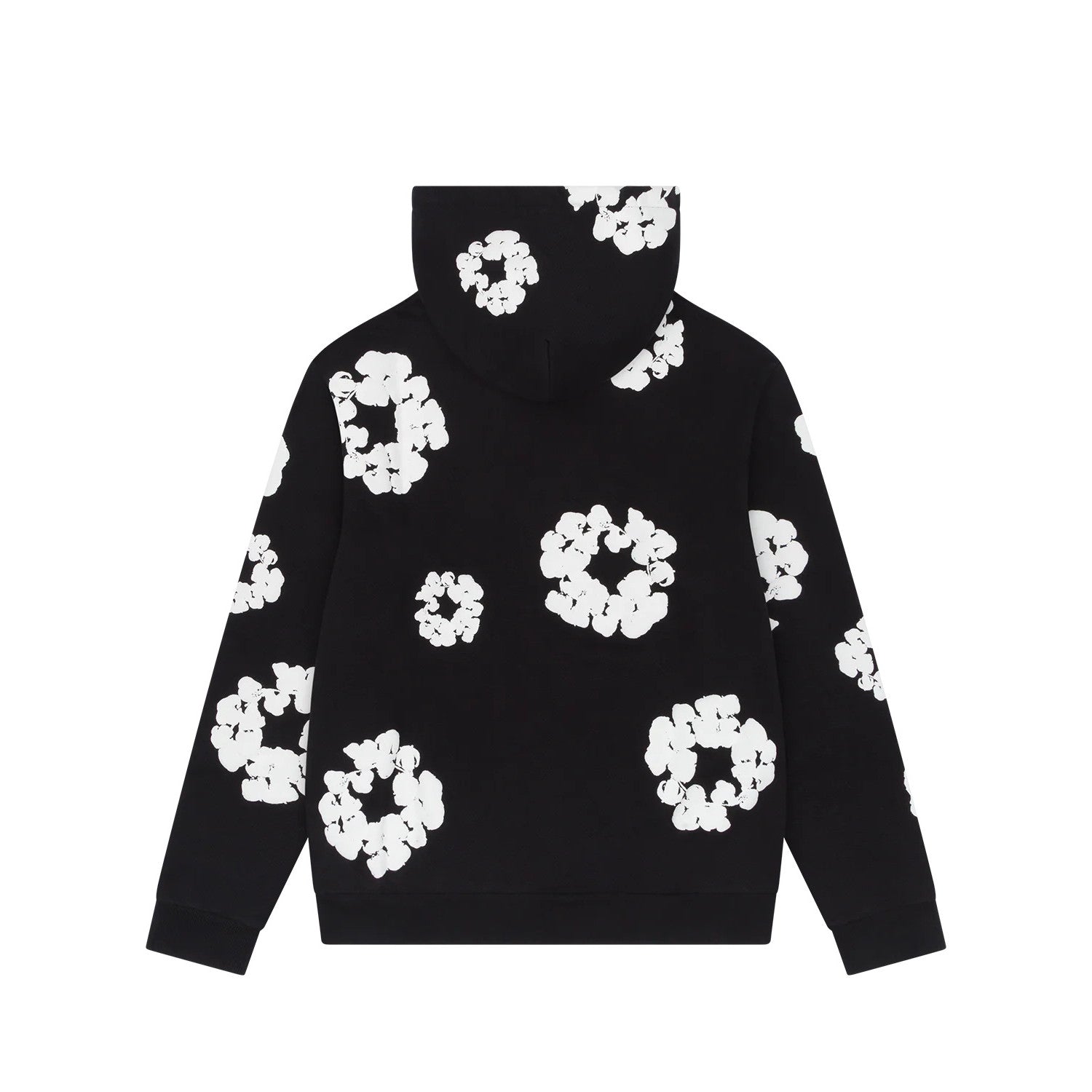 Denim Tears Men's And Women's Spring/fall Fashion Trend Solid Color Hooded Pullover Loose Fit Cotton Hoodie With Floral Print European American Style High Street Hip Hop Streetwear Sweatshirt #79535
