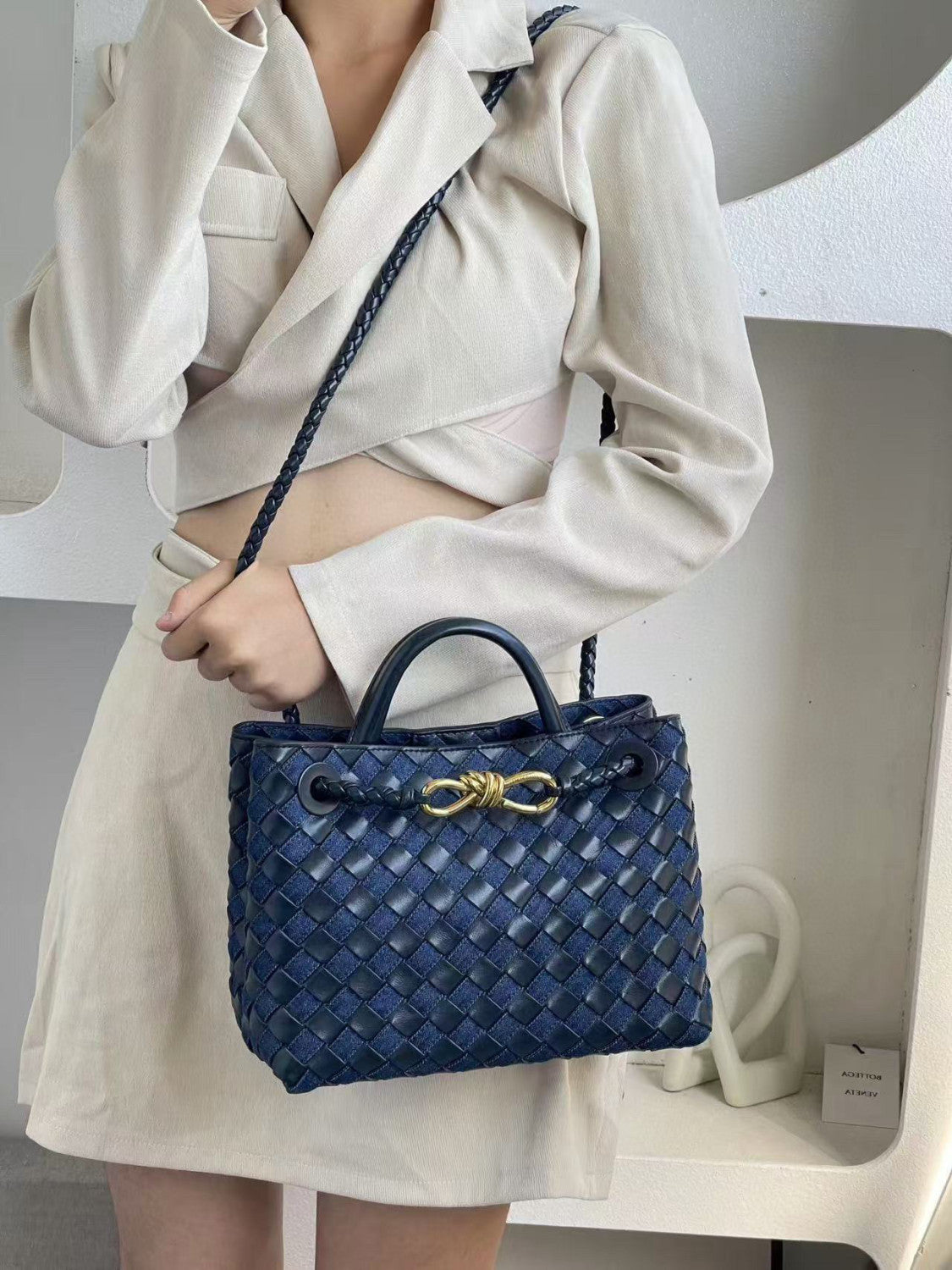 Bottega Veneta Women's Fashion Classic Color Blocked Shoulder Bag Crossbody Tote Bag Bags 796392V48V24153 #79512