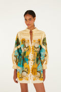 Sand Royal Sea Smocked  Mini Dress