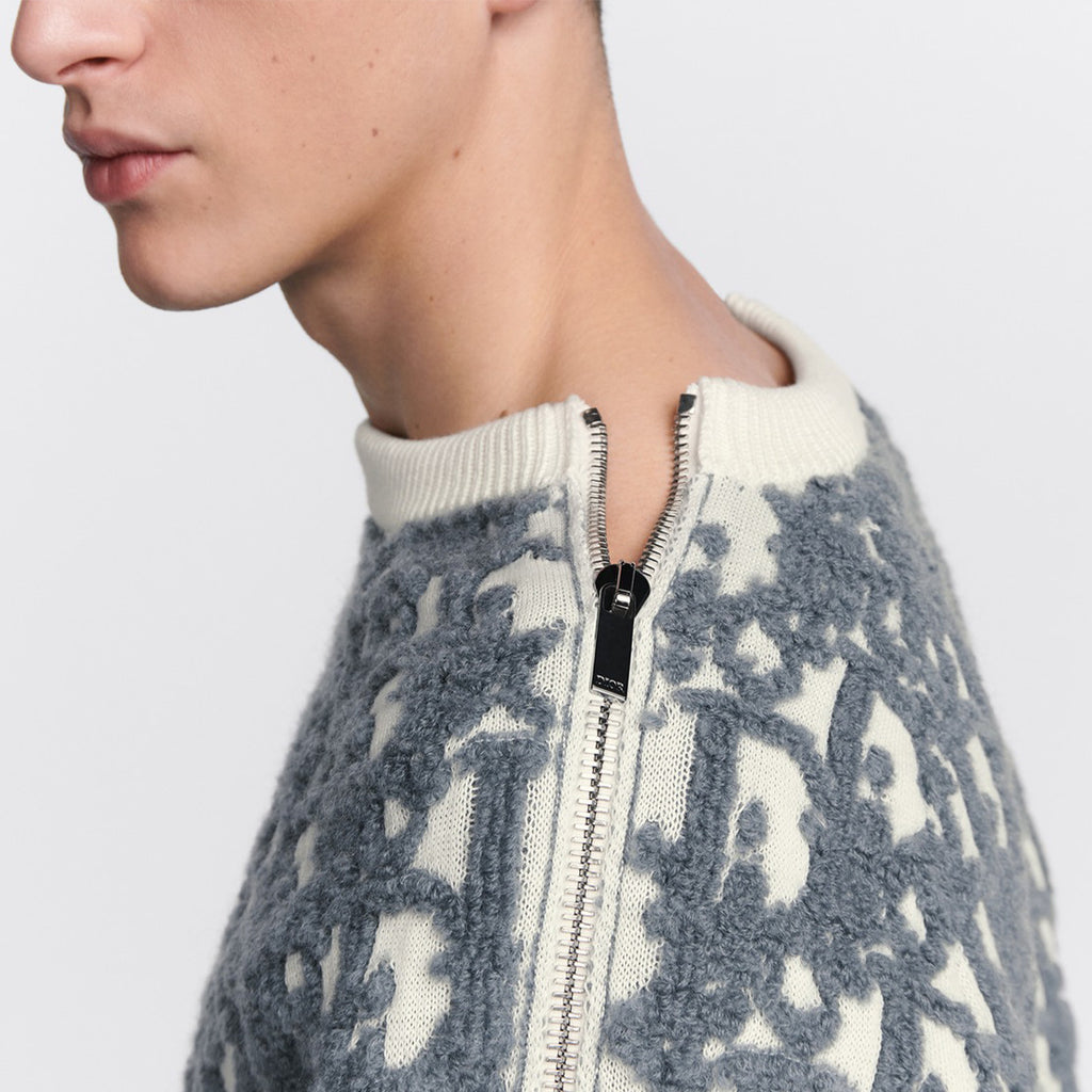 Dior Men's Spring. Autumn and Winter Oblique Printed Round Neck Long Sleeve Solid Color Fitted Sweater #72184