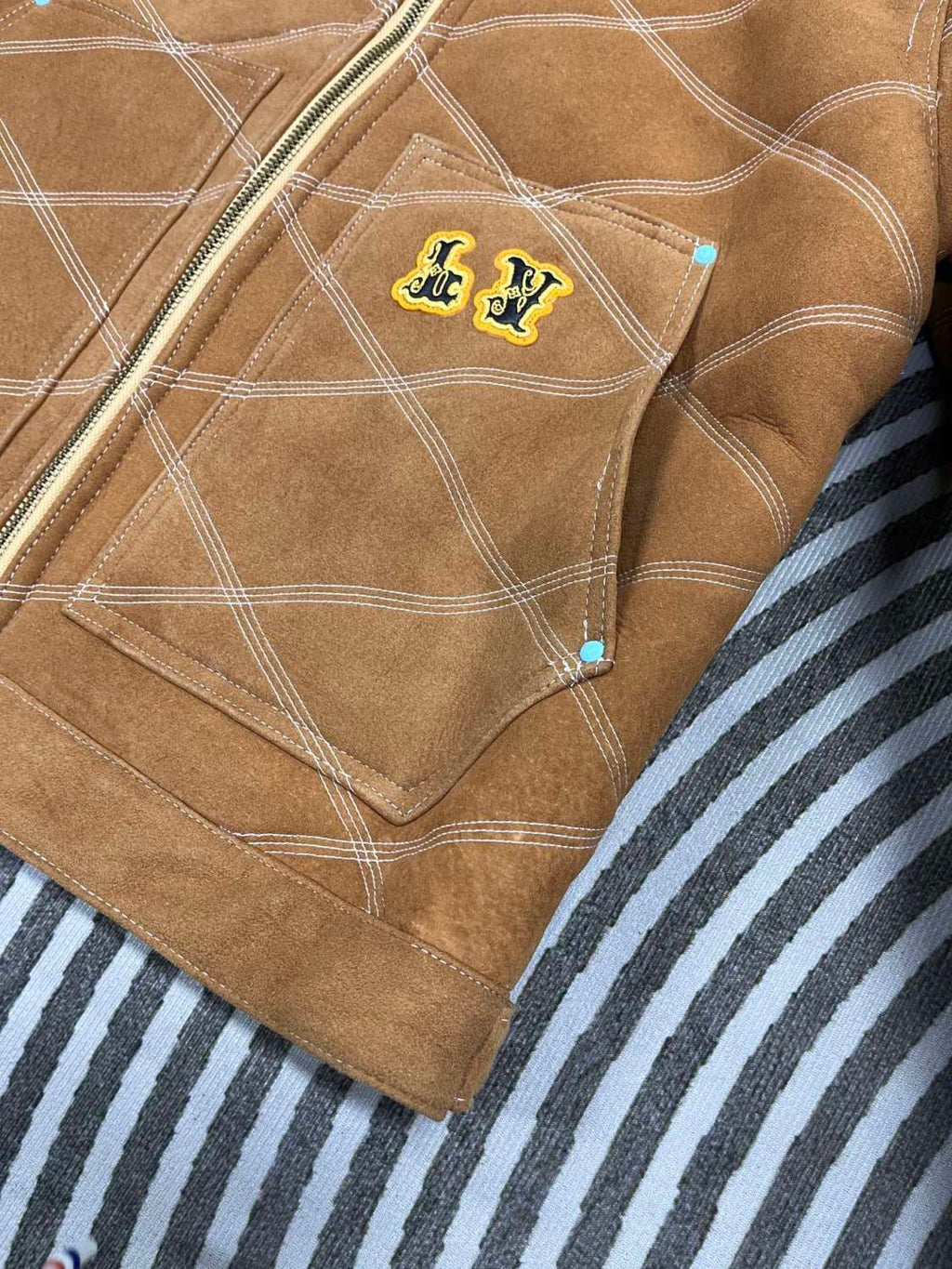 Louis Vuitton Men's Winter Logo Embroidery Wool Lapel Zipper Long Sleeve Jacket #73429