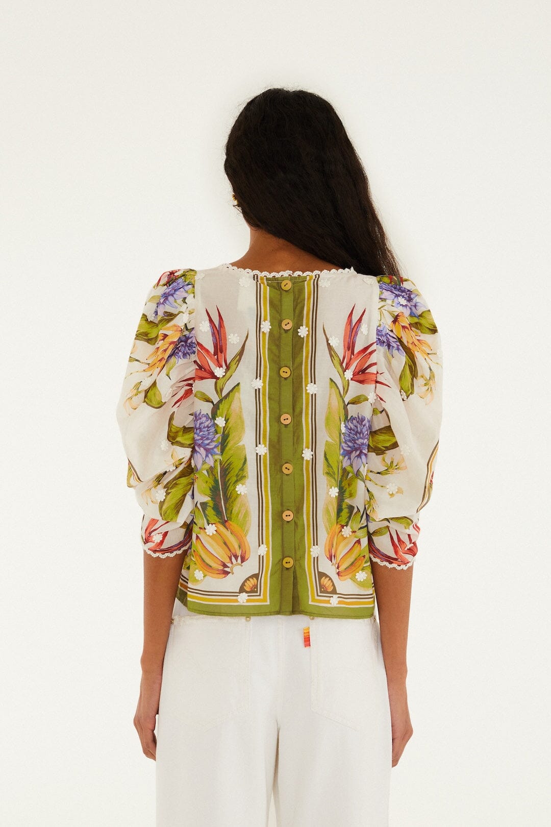 Sand Tropical Scarf Blouse