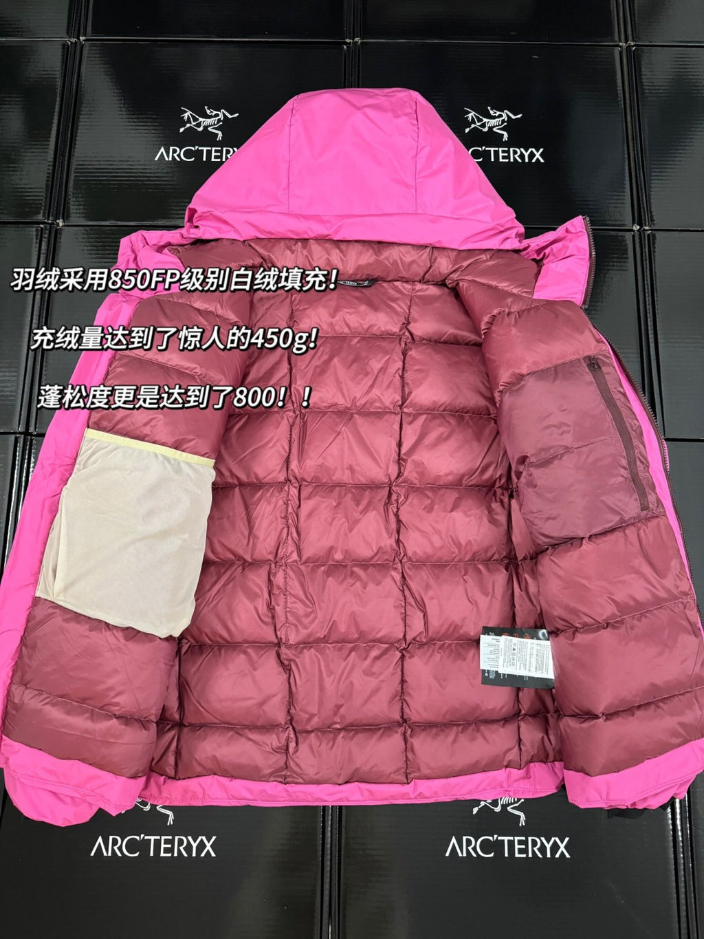 Arcteryx Men's And Women's Fall And Winter Splicing Logo Hard Shell Hooded Zipper Down Long Sleeved Jacket #73883