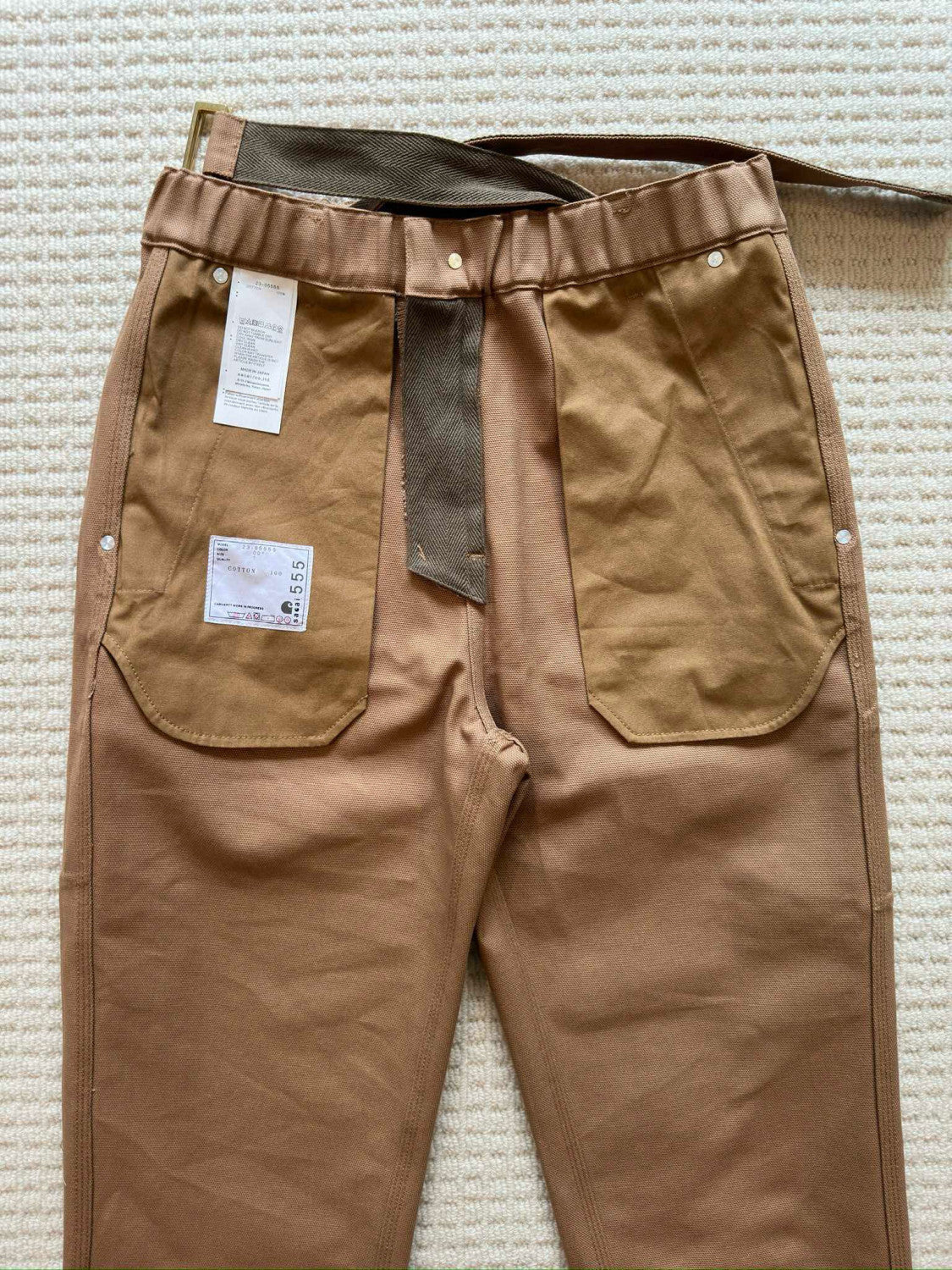 Carhartt WIP x Sacai  Men's Spring/Fall Fashion Casual Solid Color Relaxed Straight Leg Pants Work Pants #78683
