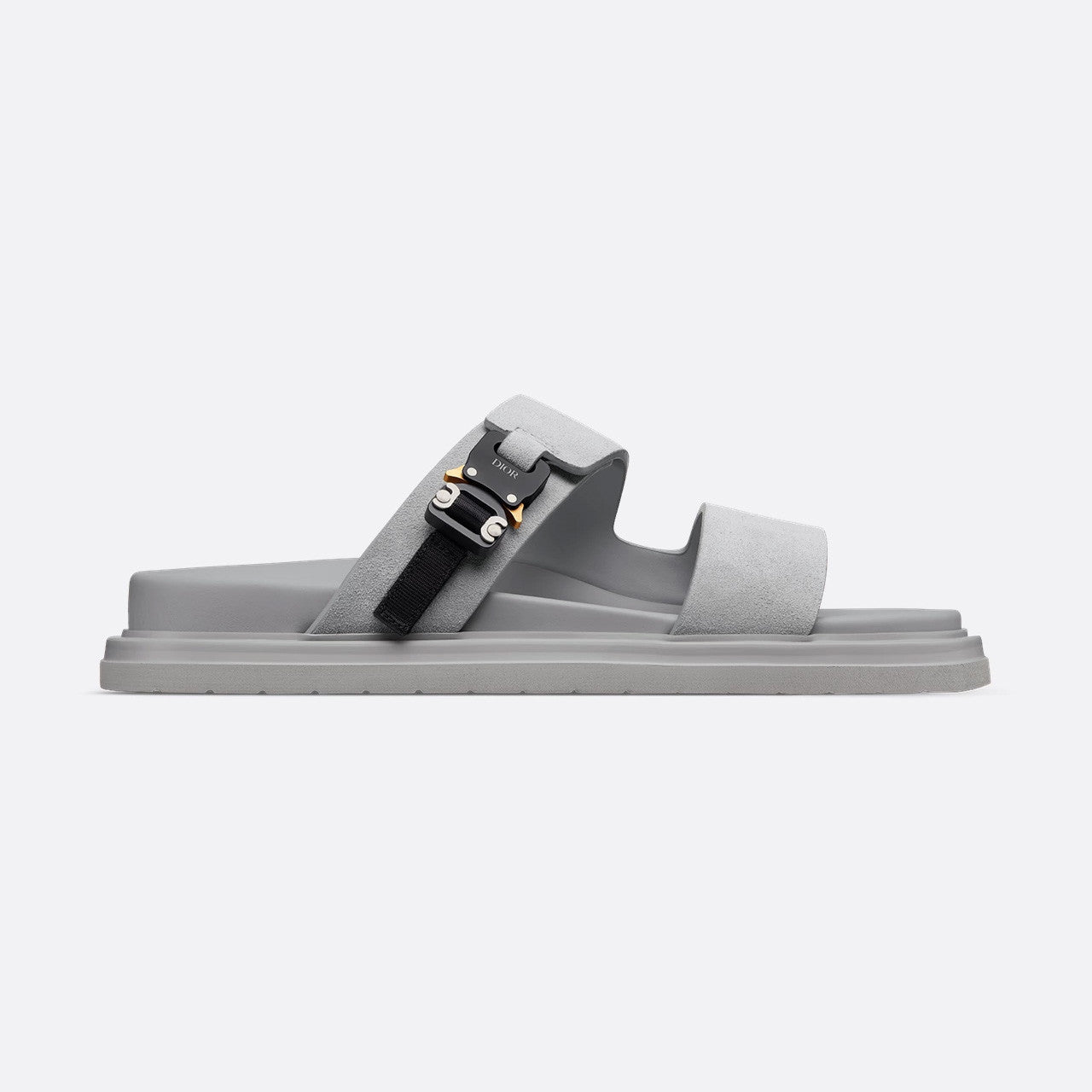Dior Aqua Men's Summer Solid Color Classic Fashion Casual Suede Leather Aluminum Buckle Round Toe Flat Shoe Slippers Shoes #78181