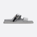 Dior Aqua Men's Summer Solid Color Classic Fashion Casual Suede Leather Aluminum Buckle Round Toe Flat Shoe Slippers Shoes #78181