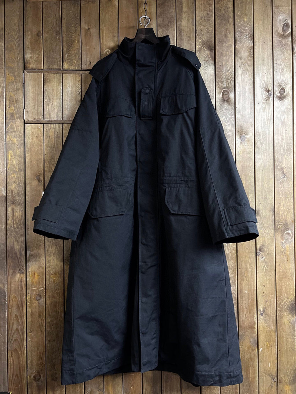 Balenciaga Black Long Loose Hooded Work Coat Ngvp #6658