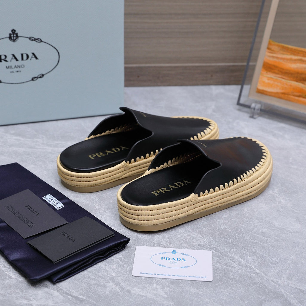 Prada Leather Mules #380309