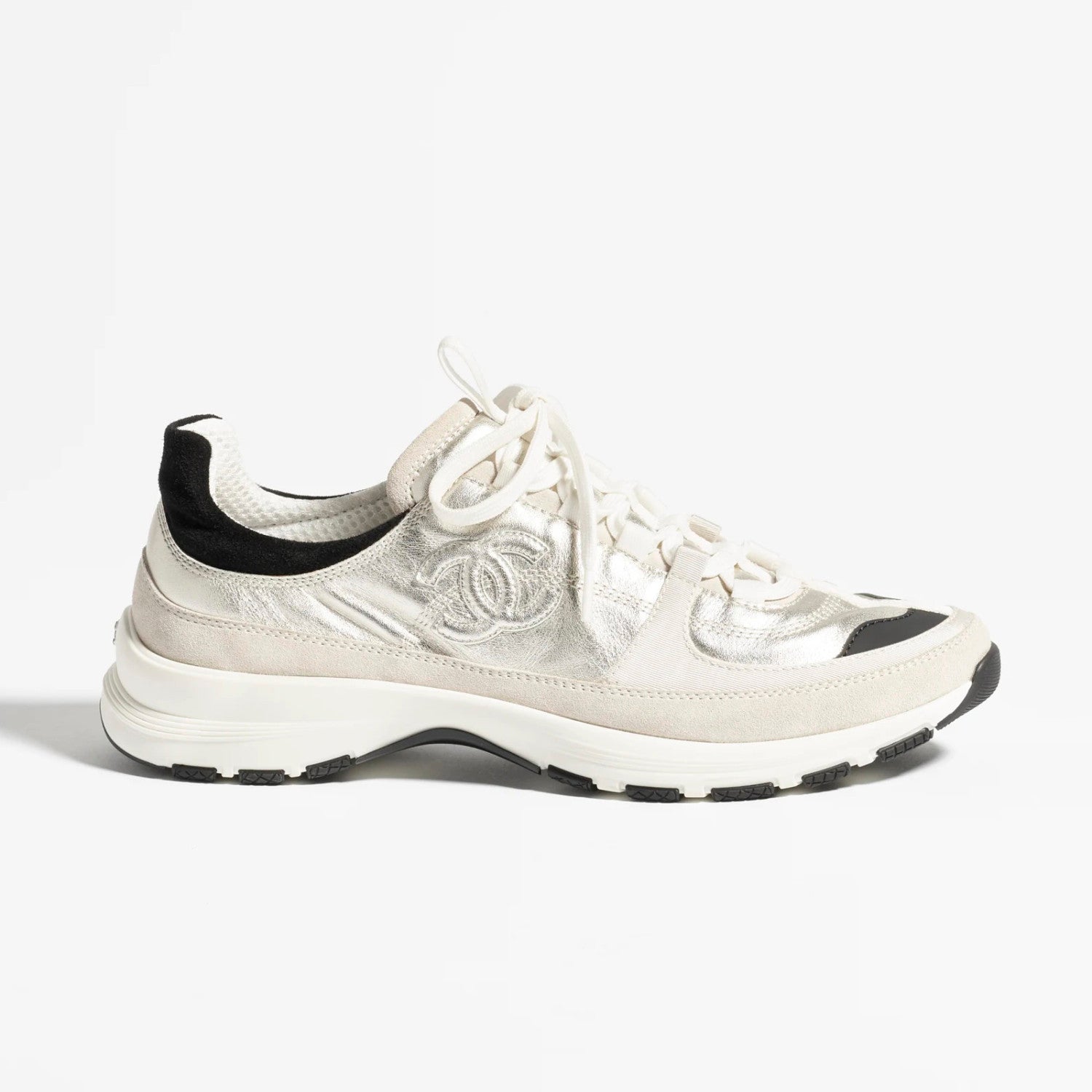 Chanel Women's Solid Color Round Toe Leather Low Top Lace-Up Sneakers Shoes #77579