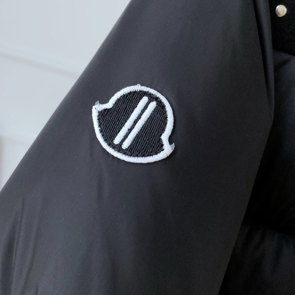 Moncler x Rick Owens Men's And Women's Winter Black Glossy Zipper Long Sleeve Puffer Down Jacket #73786