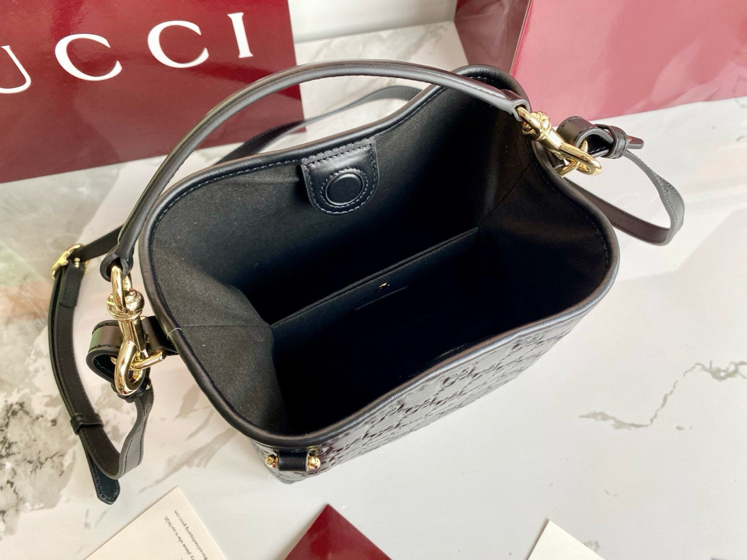Gucci GG Emblem Small Bucket Bag #335481