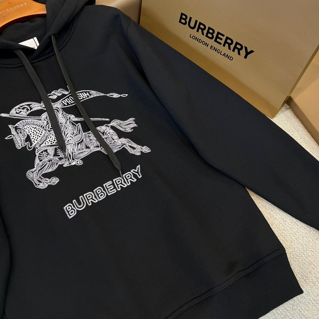 Burberry Embroidered Knight Pattern Hooded Sweatshirt Pullover #96225