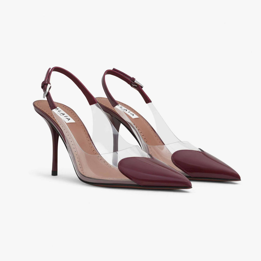Alaia Women's  High Love Fine Heel Sandals Patent Leather Cowhide Fashion Elegant High Heel Leather Bottom High Heel Shoes #81433