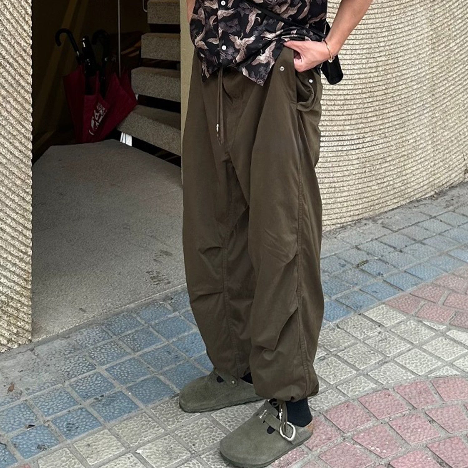 Chrome Hearts Men's Women's Spring And Summer Solid Color Wide Leg Loose Pants Drawstring Metal Button Retro High Street Casual Pants Ngvp #8294