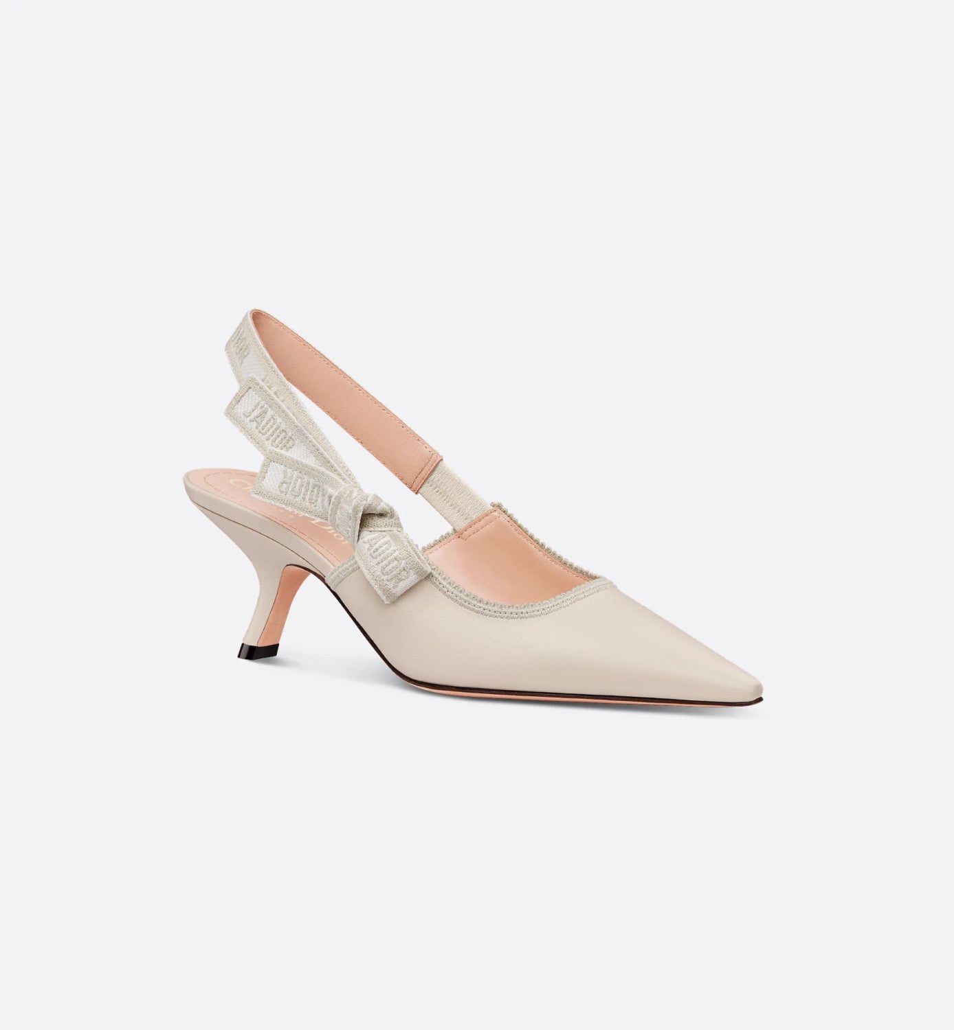 Dior Women's J'Adior Slingback Pump Embroidered Bow Leather Solid Color High-Heel Shoes Spring. Summer. and Fall Pointed-Toe Stiletto Casual Shoes Heel Height: 6.5 cm #81471