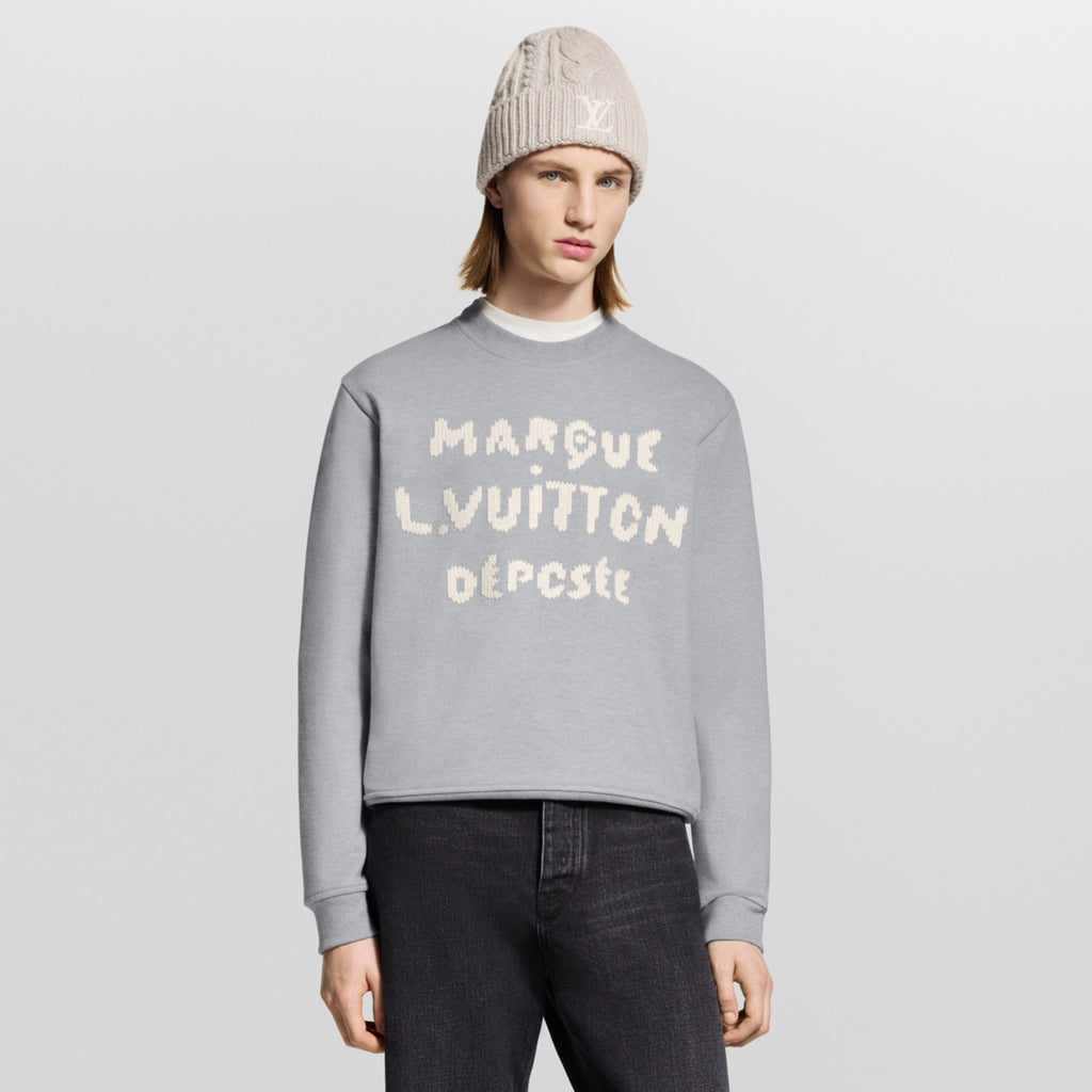 Louis Vuitton Men's Spring/fall Casual Solid Color Crewneck Long Sleeve Sweatshirt With Embroidered Logo Sweatshirt #79166