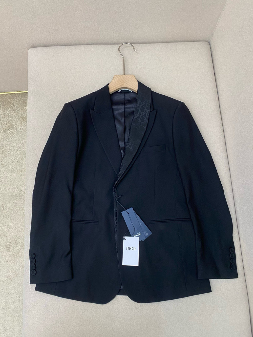 Dior Men's Autumn/Winter Solid Color Classic Lapel Single-Breasted Wool Twill Fabric Twill Print Casual Long Pants Blazer Jacket Suit Set #78244