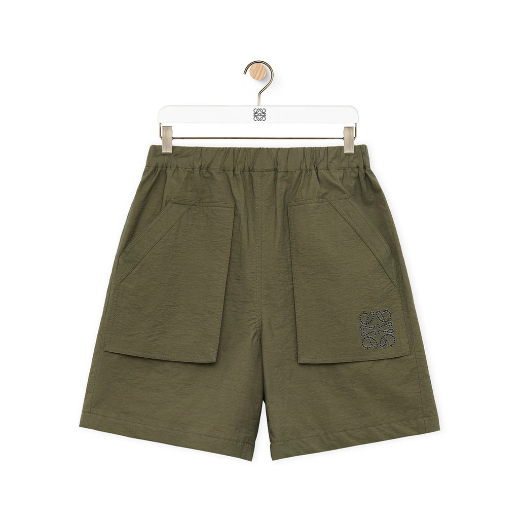 Loewe Men's and Women's Summer Solid Color Logo Embroidered Pocket Casual Shorts #99662
