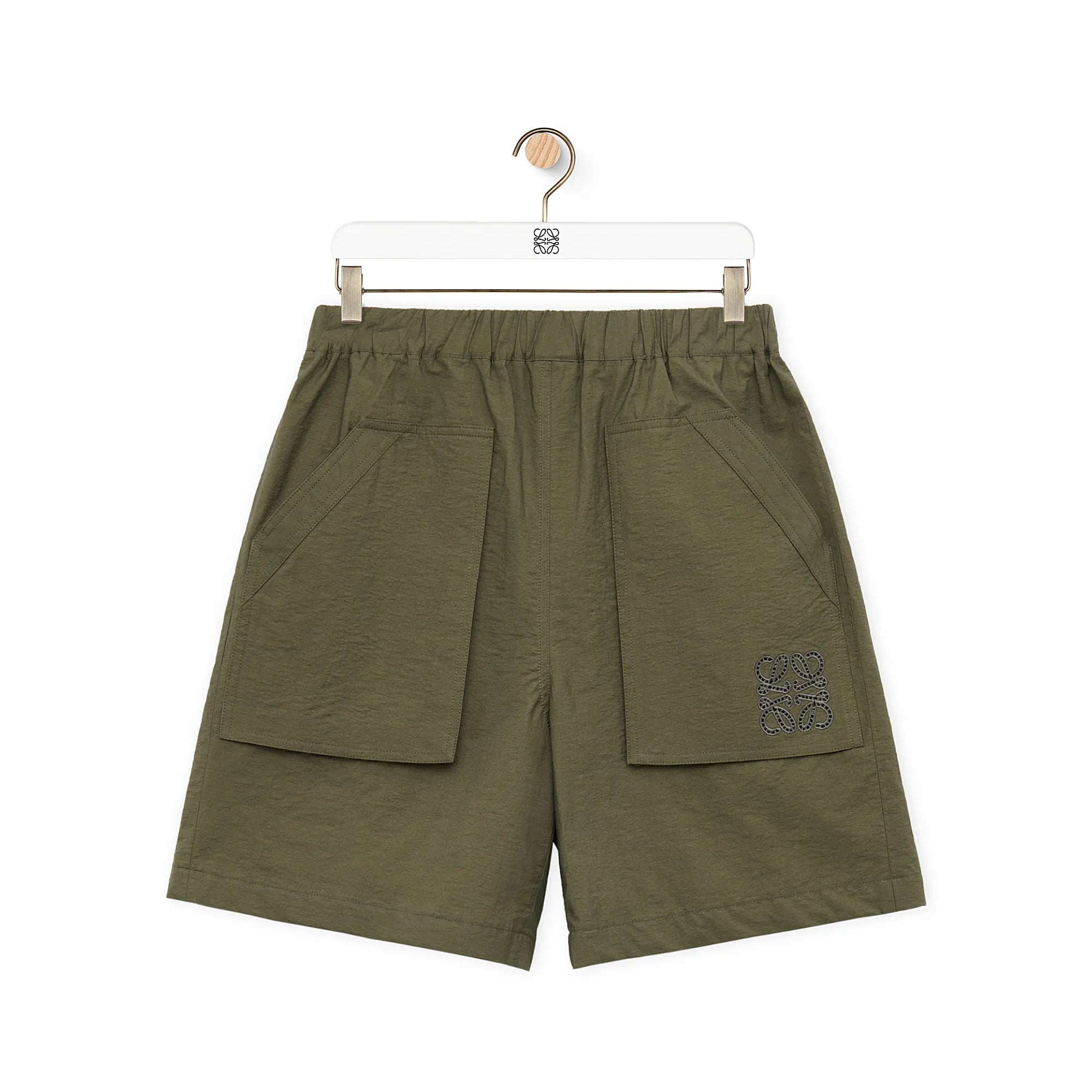 Loewe Men's and Women's Summer Solid Color Logo Embroidered Pocket Casual Shorts #99662