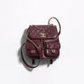 Chanel Women's Duma Bordeaux Red Leather Frog Large Backpack #332640