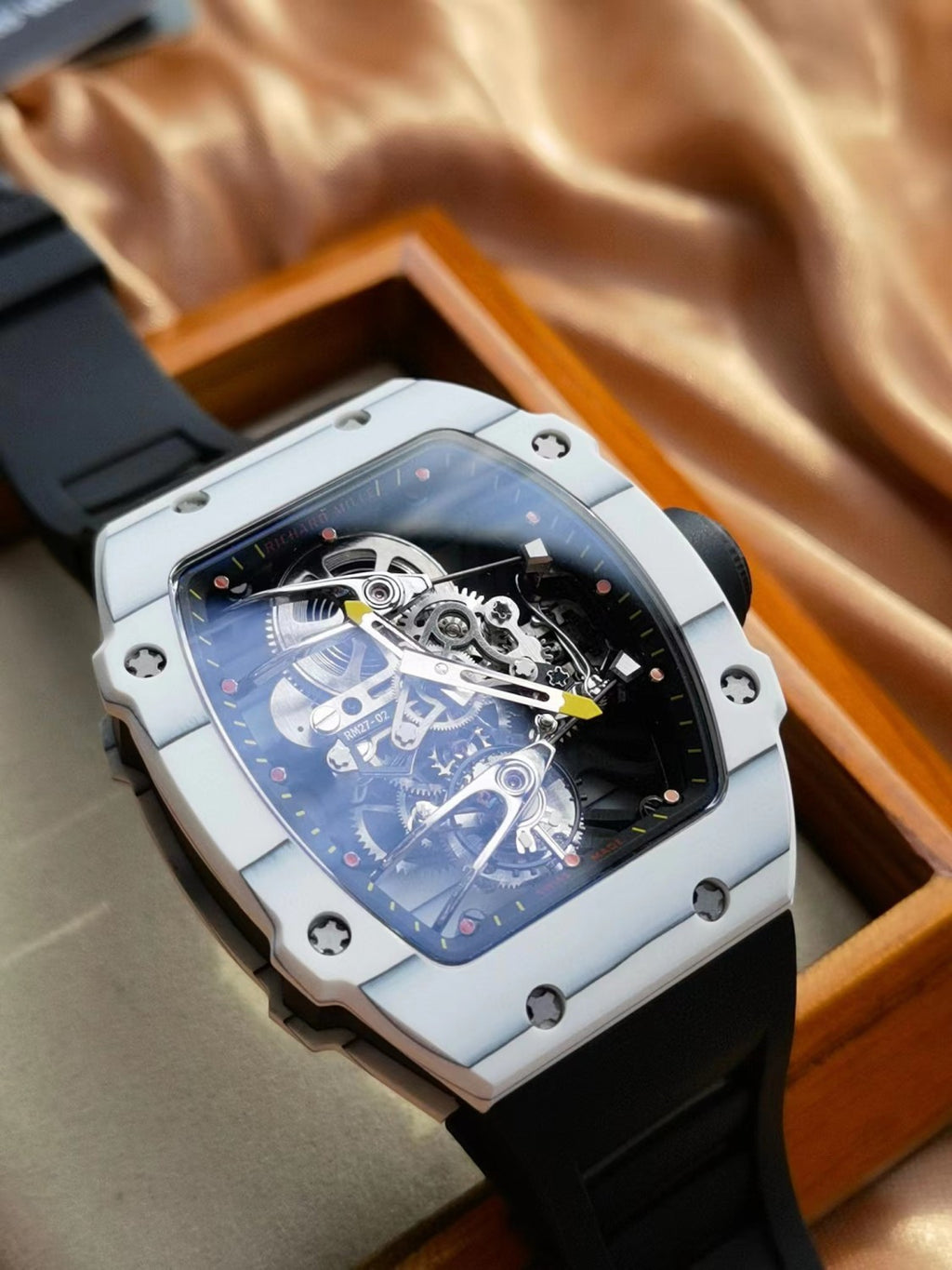 Carbon Fiber Tourbillon Wrist Watch Accessories Jewelry #82468